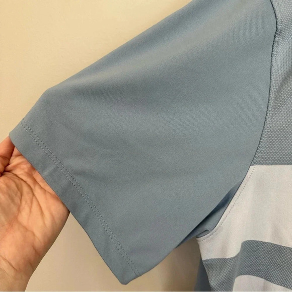 Nike Dri-Fit Vapor Stripe Men's Standard Fit Short Sleeve Blue Polo Size L GUC - Picture 6 of 9